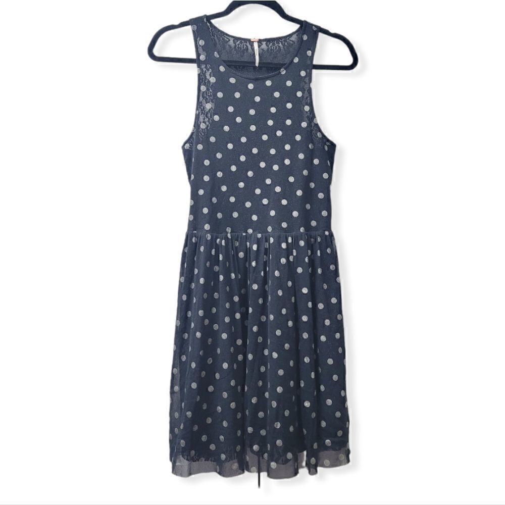 Free people reversible black and white polka dot dress